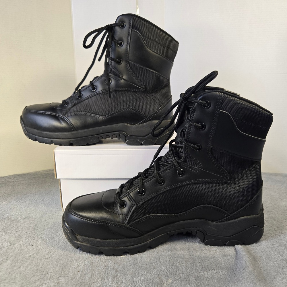 Interceptor Mens Tactical Boots Black Leather Steel Toe ASTM‎ F2413-18